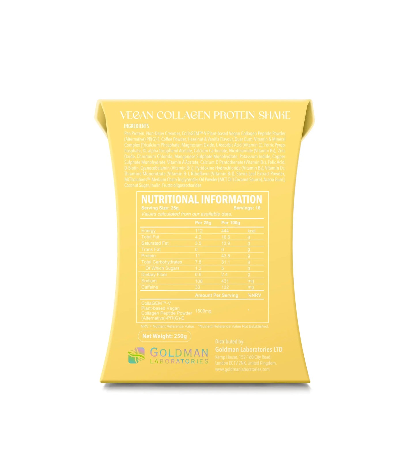 Elev8ng Vegan Collagen Protein Shake - Vanilla / Hazelnut Goldman Labs